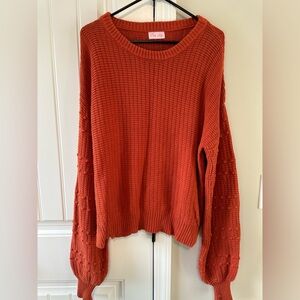Pink Lily Size Large Orange Sweater